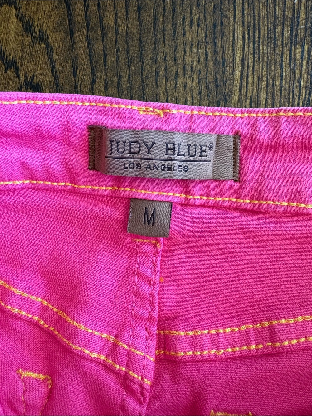 Judy Blue Hot Pink High Waist Shorts Medium Denim Garment Dyed Magenta Summer - Picture 6 of 14